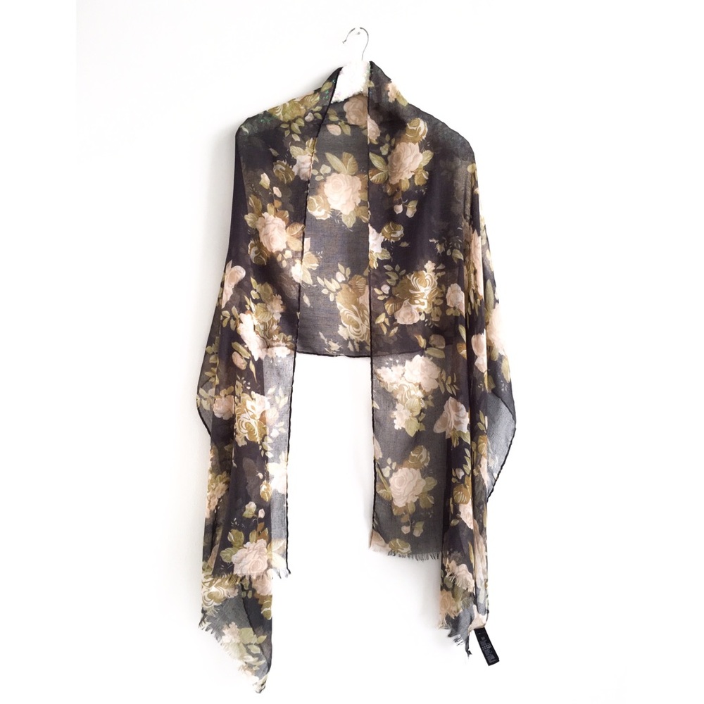 Floral sheer scarf
